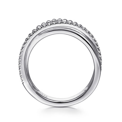 STERLING SILVER WHITE SAPPHIRE BUJUKAN CRISS CROSS RING