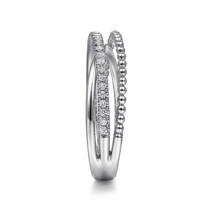 STERLING SILVER WHITE SAPPHIRE BUJUKAN CRISS CROSS RING