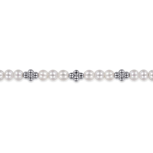STERLING SILVER BUJUKAN PEARL STATION BRACELET