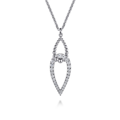 STERLING SILVER BUJUKAN AND WHITE SAPPHIRE INTERLOCKING PENDANT NECKLACE