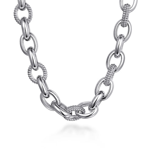 STERLING SILVER OVAL LINK CHAIN NECKLACE