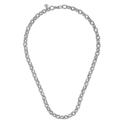 STERLING SILVER OVAL LINK CHAIN NECKLACE