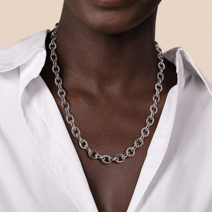 STERLING SILVER OVAL LINK CHAIN NECKLACE