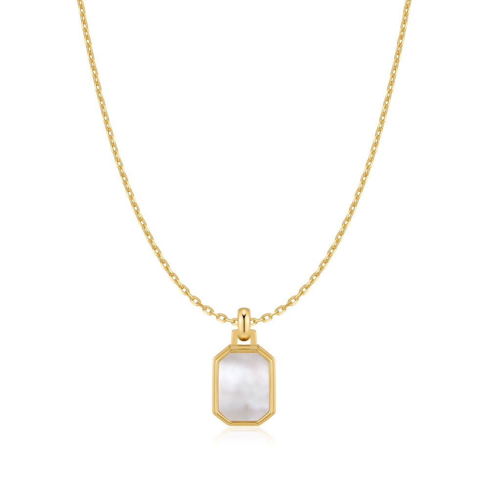 GOOLD SQUARE MOTHER-OF-PEARL NECKLACE