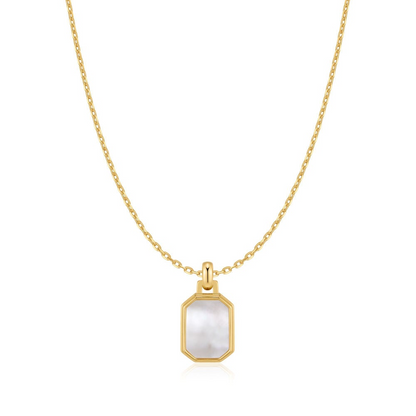 GOOLD SQUARE MOTHER-OF-PEARL NECKLACE