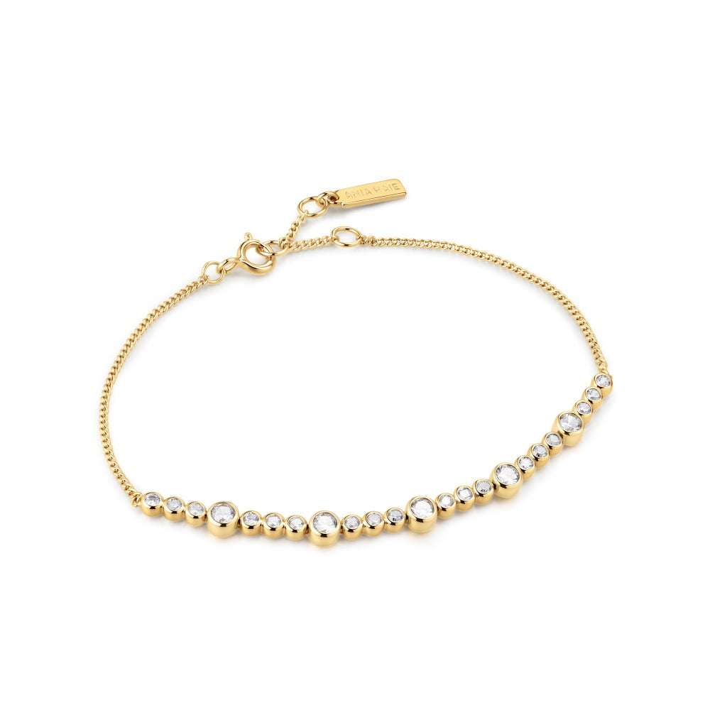 GOLD ALTERNATING BEZEL-SET BRACELET