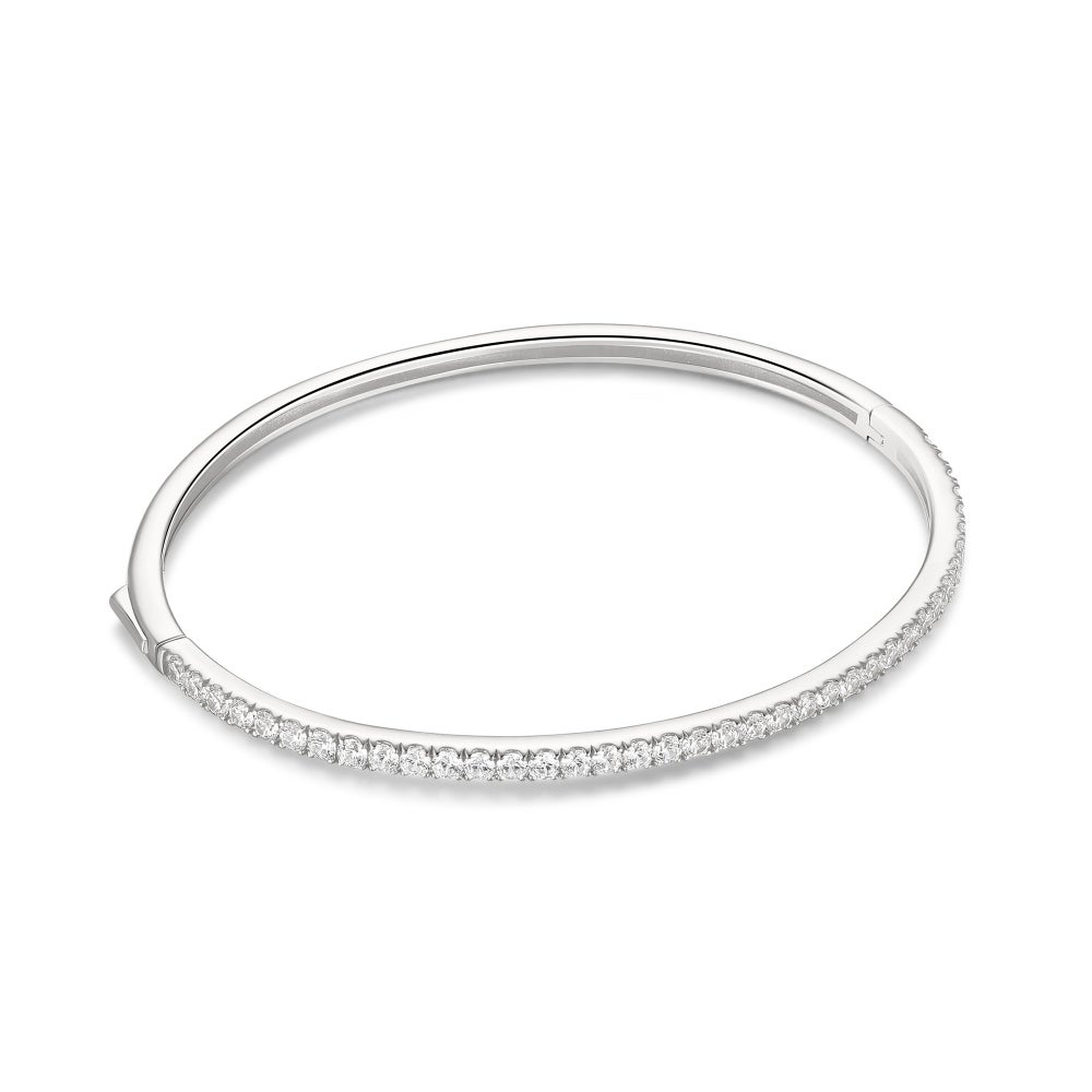 SILVER PAVE TENNIS BANGLE