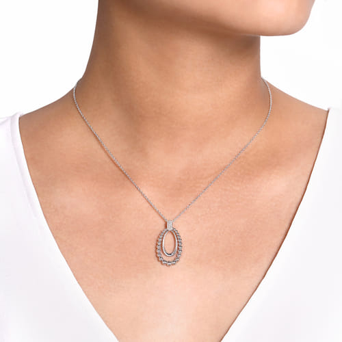 Sterling Silver White Sapphire Pendant Necklace