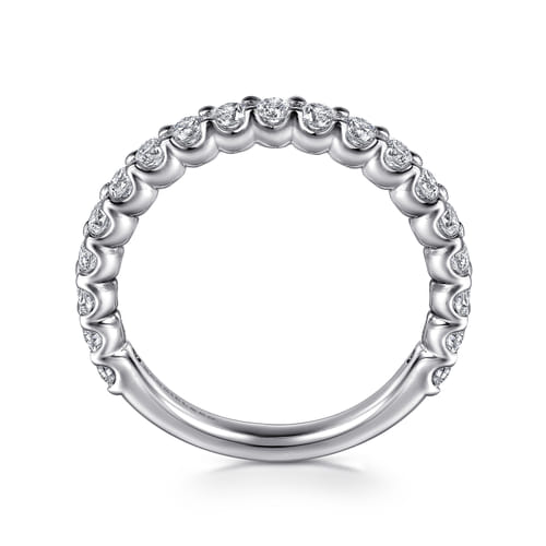 14 KARAT WHITE GOLD SHARED PRONG SET DIAMOND WEDDING BAND