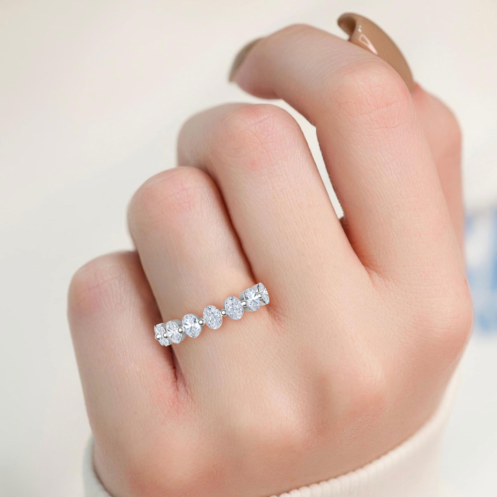 One Lady's Lab Grown Diamond Wedding Band