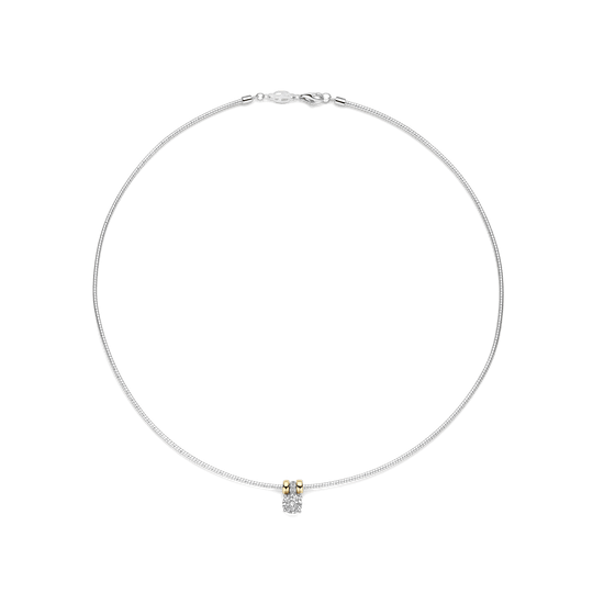 ROUND SILVER ZIRCONIA NECKLACE