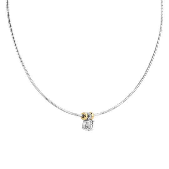 ROUND SILVER ZIRCONIA NECKLACE