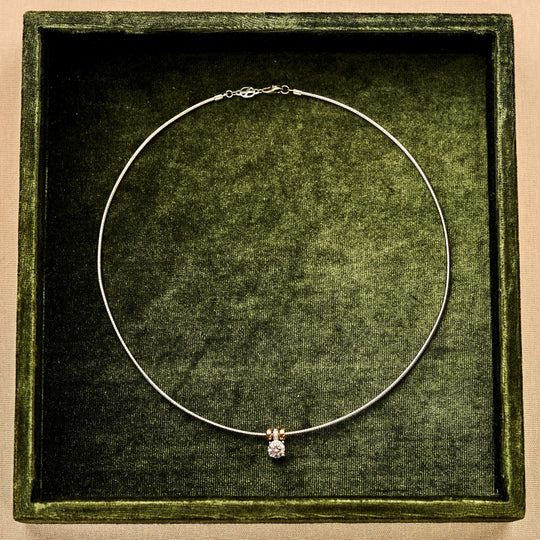 ROUND SILVER ZIRCONIA NECKLACE