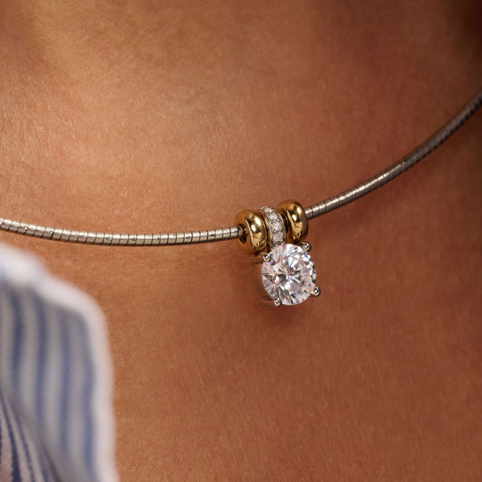 ROUND SILVER ZIRCONIA NECKLACE