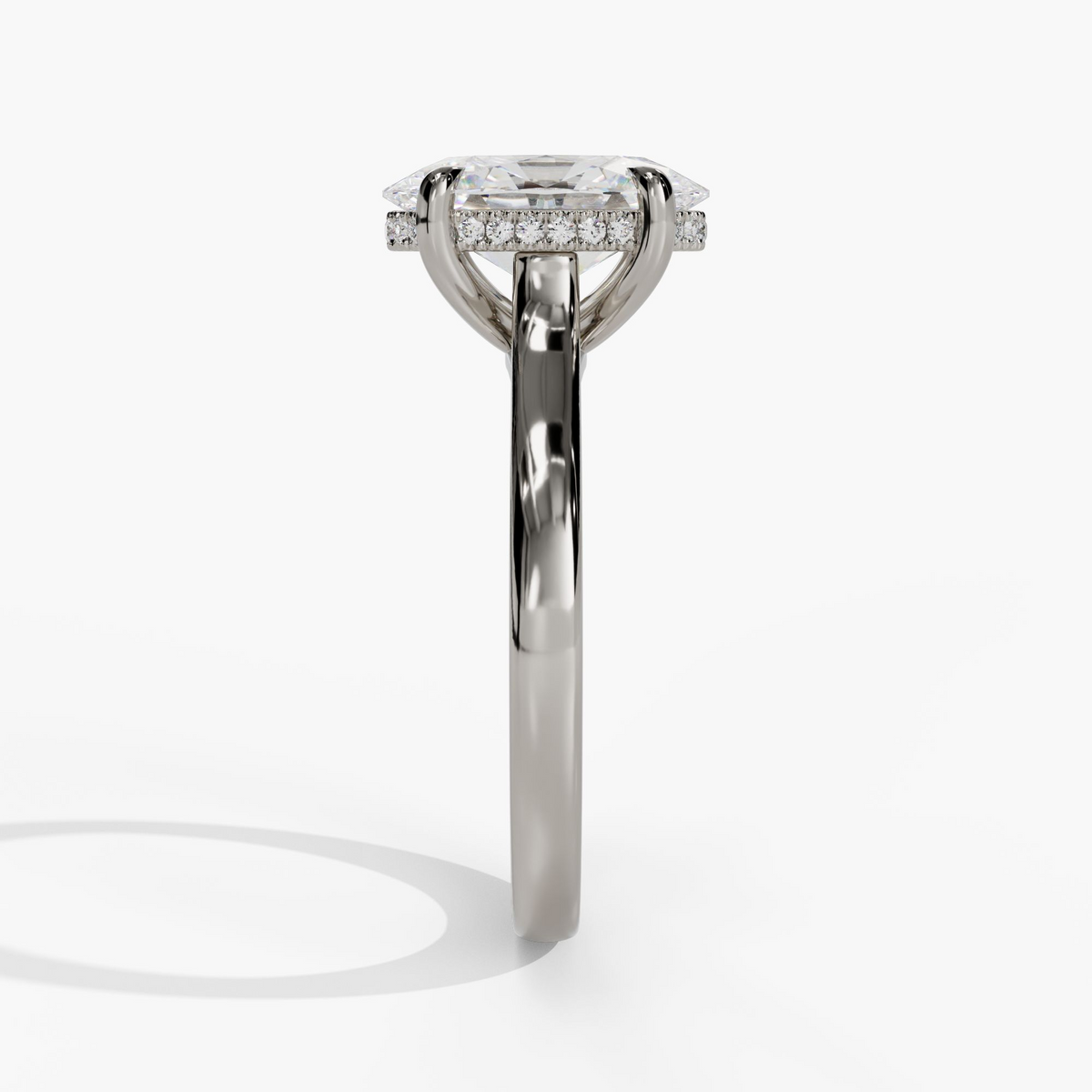 HIDDEN HALO SOLITAIRE OVAL LAB DIAMOND ENGAGEMENT RING