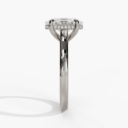 HIDDEN HALO SOLITAIRE OVAL LAB DIAMOND ENGAGEMENT RING