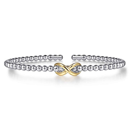 14 KARAT YELLOW GOLD AND STERLING SILVER BUJUKAN INFINITY CUFF