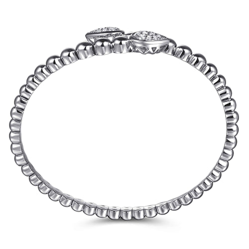 STERLING SILVER BUJUKAN WHITE SAPPHIRE BYPASS BANGLE BRACELET