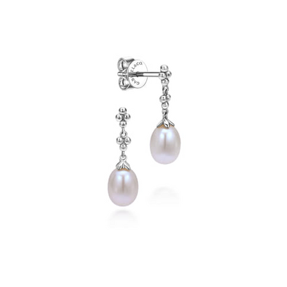 STERLING SILVER LINEAR PEAR DROP EARRINGS