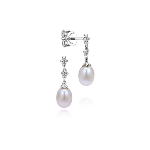 STERLING SILVER LINEAR PEAR DROP EARRINGS