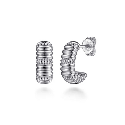STERLING SILVER BUJUKAN SHRIMP J HOOP EARRINGS