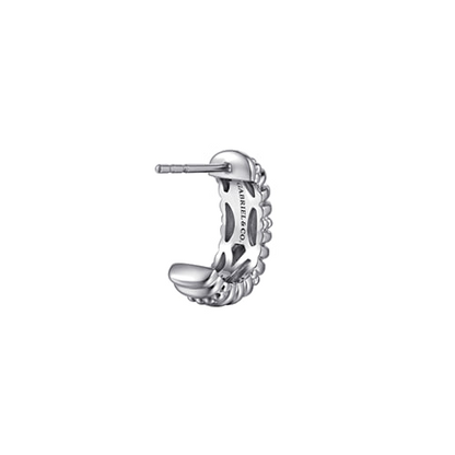 STERLING SILVER BUJUKAN SHRIMP J HOOP EARRINGS