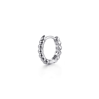 STERLING SILVER WHITE SAPPHIRE BUJUKAN HUGGIE EARRINGS