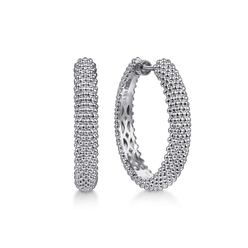 STERLING SILVER BUJUKAN 30MM CLASSIC HOOP EARRINGS