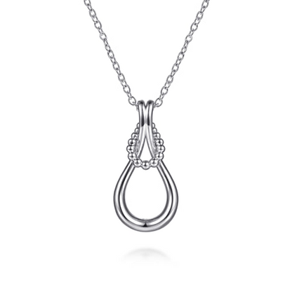 STERLING SILVER BUJUKAN STIRRUP PENDANT NECKLACE