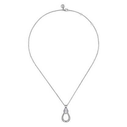 STERLING SILVER BUJUKAN STIRRUP PENDANT NECKLACE