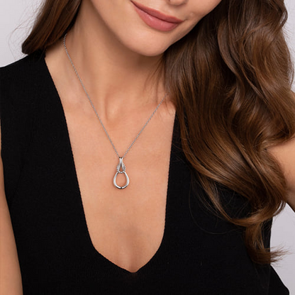 STERLING SILVER BUJUKAN STIRRUP PENDANT NECKLACE