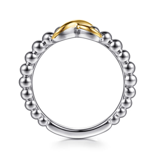 14 KARAT YELLOW GOLD AND STERLING SILVER BUJUKAN INFINITY RING