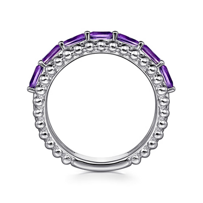 STERLING SILVER BUJUKAN AMETHYST EASY STACKABLE RING