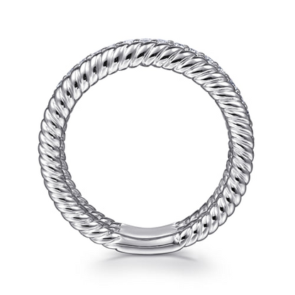 STERLING SILVER WHITE SAPPHIRE HAMPTON EASY STACKABLE BAND LADIES RING