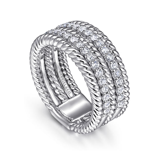 STERLING SILVER WHITE SAPPHIRE HAMPTON EASY STACKABLE BAND LADIES RING