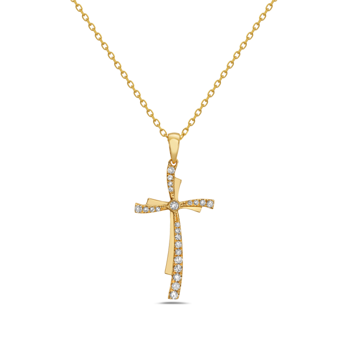 14 KARAT YELLOW GOLD DIAMOND PENDANT