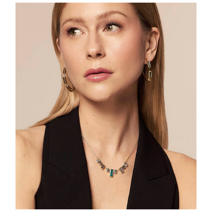 MULTICOLOR SKYLINE NECKLACE IN STERLING SILVER WITH 18 KARAT GOLD VERMEIL