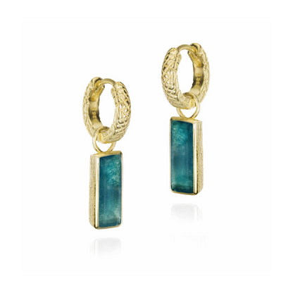 HOOP EARRINGS WITH APATITE IN STERLING SILVER WITH 18 KARAT GOLD VERMEIL