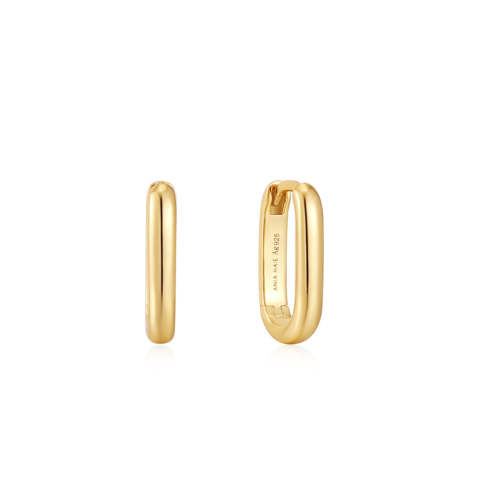 GOLD OVAL HOOP EARRINGS