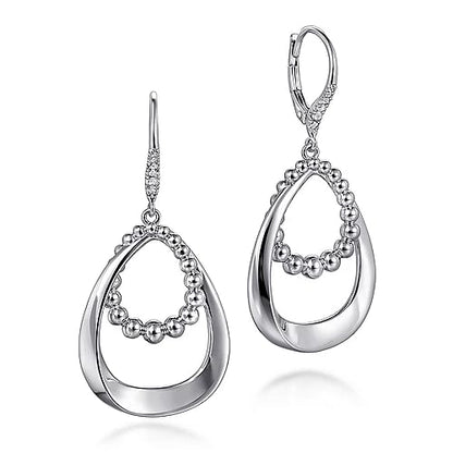 STERLING SILVER WHITE SAPPHIRE BUJUKAN DROP EARRINGS