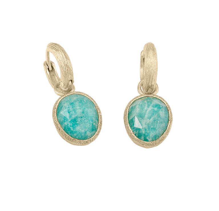 SHADE EARRINGS IN SILVER, 18 KARAT GOLD VERMEIL AMAZONITE