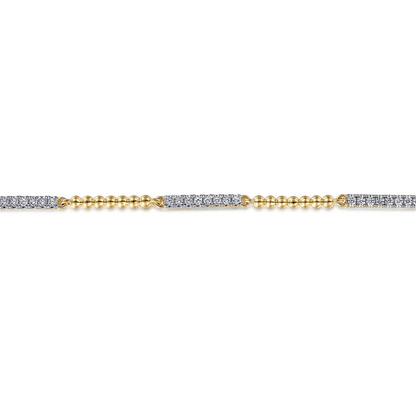14K YELLOW GOLD BUJUKAN DIAMOND TENNIS BRACELET