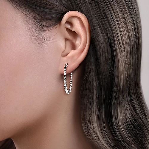 STERLING SILVER BUJUKAN GRADUATED 30MM CLASSIC HOOPS