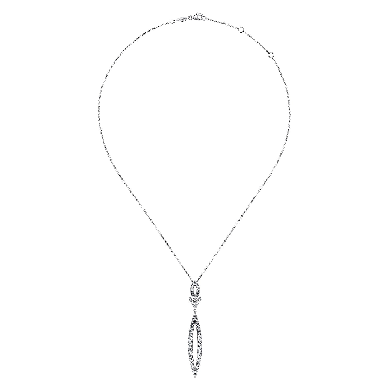 14K WHITE GOLD DIAMOND LARIAT NECKLACE