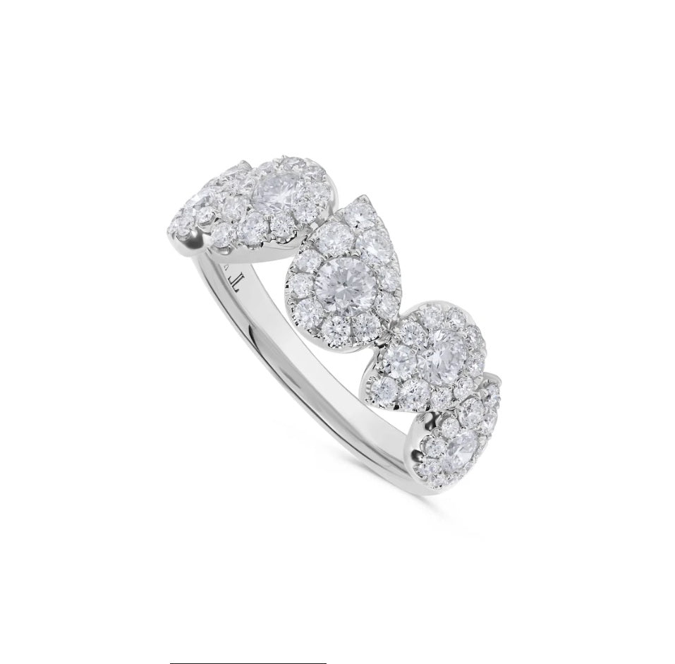 14KW DIA PEAR SHAPE CLUSTER HALO RING