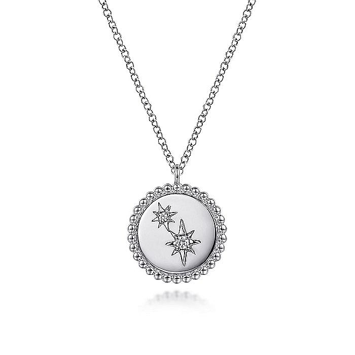 STERLING SILVER DIAMOND STAR PENDANT