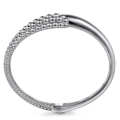 STERLING SILVER PAVE BUJUKAN BYPASS BANGLE