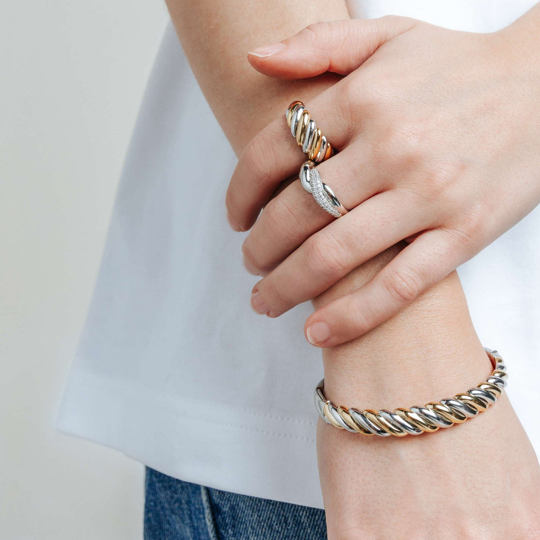 Lady's Bangle Silver Two Tone