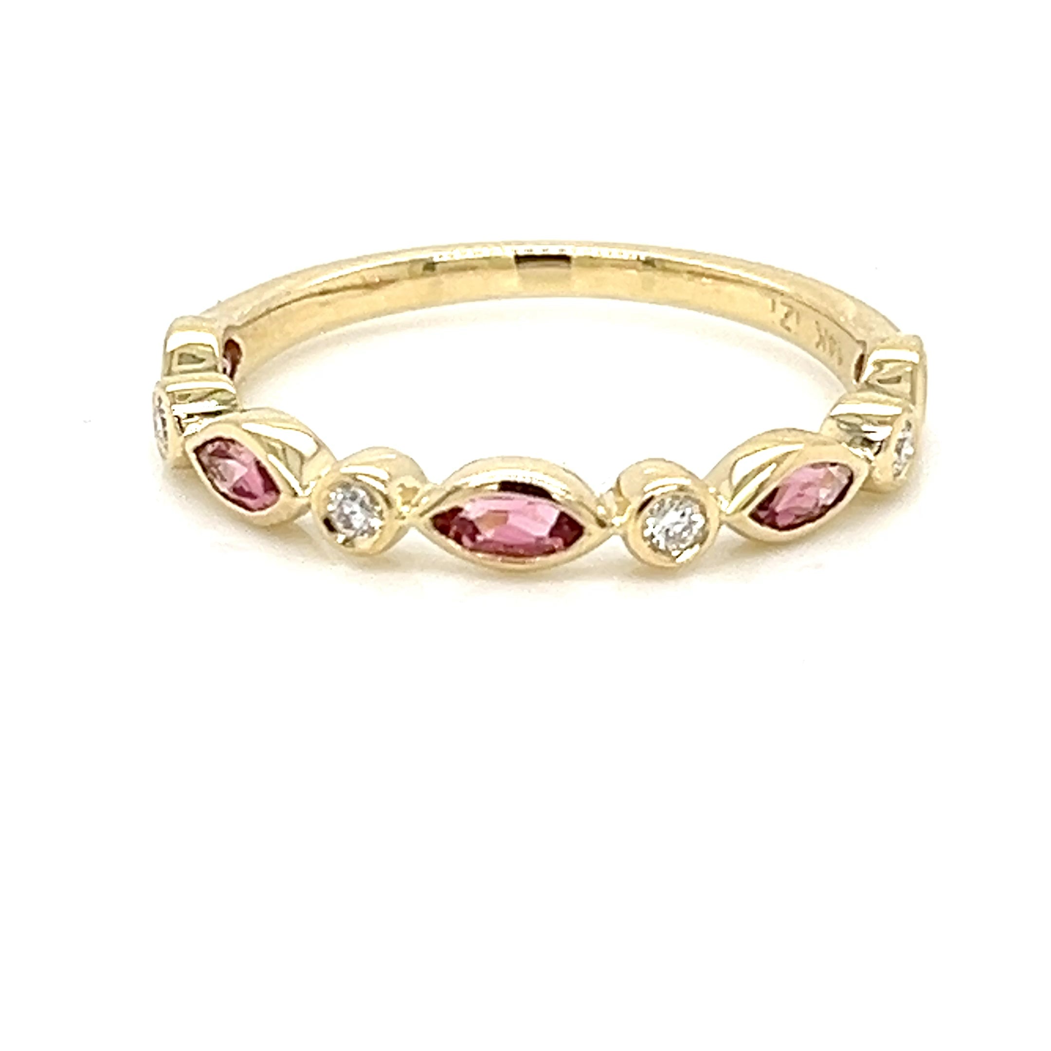 14KY DIA PINK TOURMALINE RING