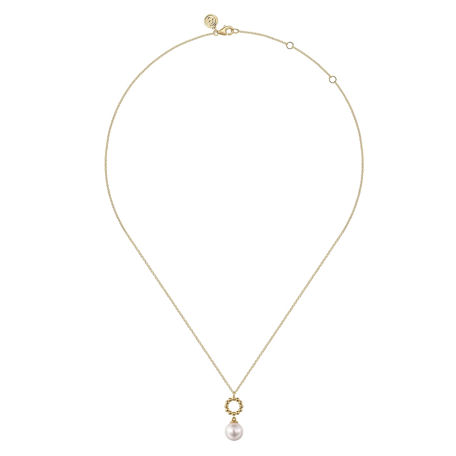 14 KARAT YELLOW GOLD FRESH WATER PEARL BUJUKAN DROP NECKLACE